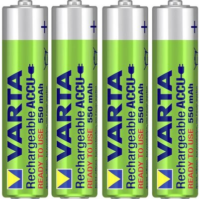 Mikroceruza akku AAA NiMH, 1,2V 550 mAh, 4 db, Varta Ready2Use HR3, HR03, UO100557, DC2400, DC2400B4N, LR03