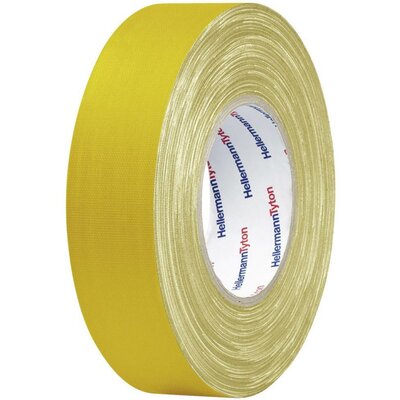 Téphető szövetbetétes ragasztószalag, gaffer tape 10 m x 19 mm, sárga színű HellermannTyton HelaTape