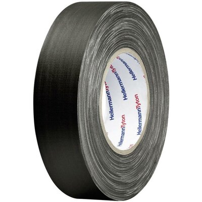 Téphető szövetbetétes ragasztószalag, gaffer tape 10 m x 19 mm, fekete színű HellermannTyton HelaTape