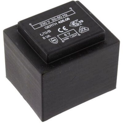 EI 42/20 Nyák transzformátor, 230 V / 2 x 4.5 V 888 mA 8 VA Gerth