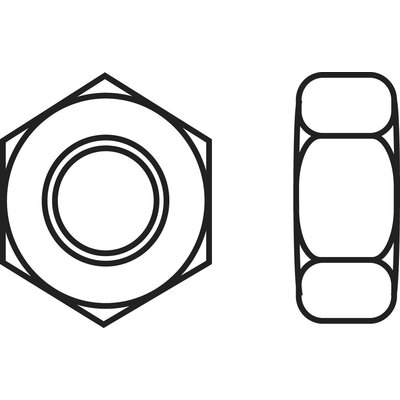Toolcraft hatlapfejű anya, A1, M6, DIN 934, 10 db