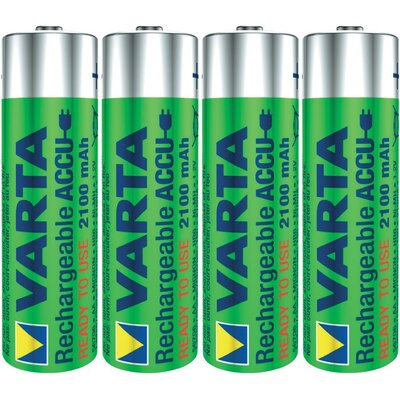 Ceruza akku AA, NiMH, 1,2V 2100 mAh, 4 db, Varta Ready2Use LR06, AA, LR6, AAB4E, AM3, 815, E91, LR6N