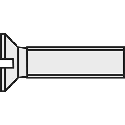 Toolcraft süllyesztett fejű, egyenes hornyú műanyag csavar, M2,5 x 20 mm, DIN 963, 10 db 830415