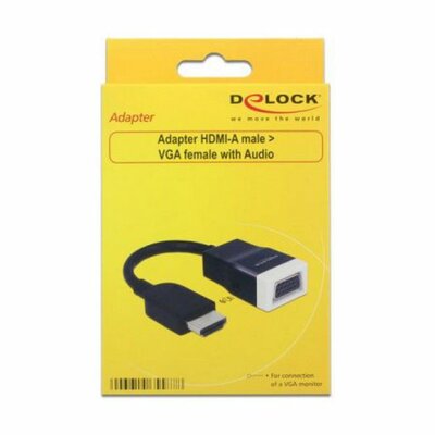 HDMI-VGA Audio Adapter DELOCK 65587 15 cm Fehér Fekete