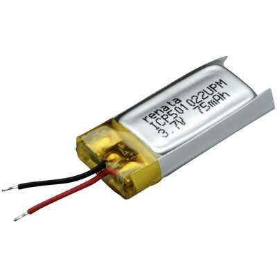 Renata lítium-polimer akku 3,7 V, 80 mAh, 24 x 10 x 5,5 mm, ICP501022UPM