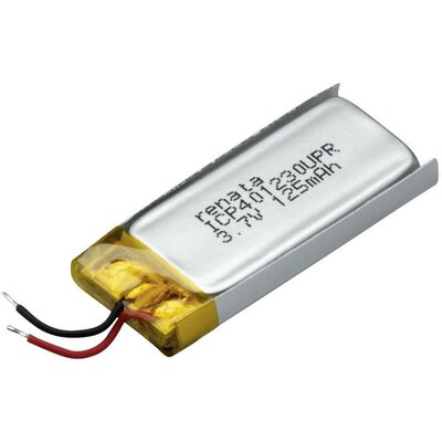 Renata lítium-polimer akku 3,7 V, 130 mAh, 31 x 12,7 x 4,5 mm, ICP401230UPR