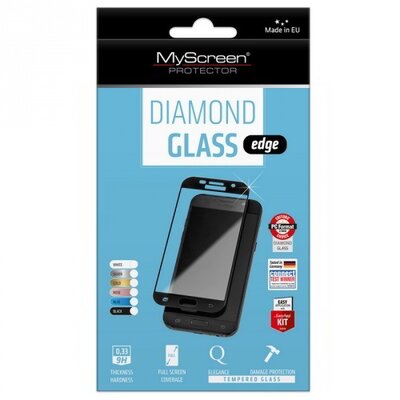 MYSCREEN DIAMOND GLASS EDGE képernyővédő üveg (2.5D full cover, íves, karcálló, 0.33 mm, 9H), Fekete [Samsung Galaxy A6 (2018) SM-A600F]