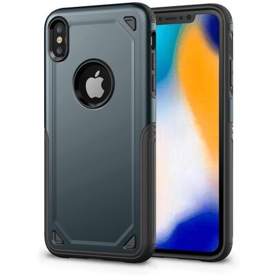 Defender műanyag hátlapvédő telefontok (közepesen ütésálló, gumi / szilikon belső, ultravékony) SötétKék [Apple iPhone XS Max 6.5]