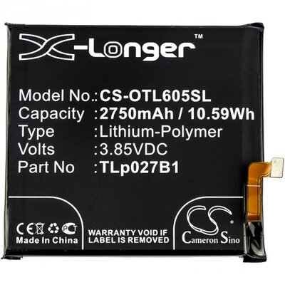 Utángyártott akkumulátor 2750 mAh LI-Polymer (CAC2710006C1 / TLp027A1 / TLp027B1 kompatibilis) [Alcatel Idol 5 (OT-6058D)]