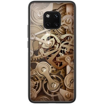 Nillkin Gear hátlapvédő telefontok szilikon keret (BUMPER, közepesen ütésálló, edzett üveg hátlap, fogaskerék minta) Barna [Huawei Mate 20 Pro]