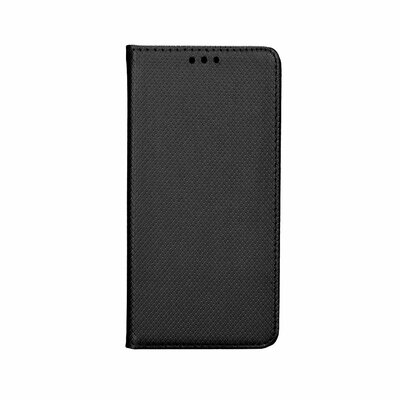 Smart flip Telefontok, mágneses flip zár, oldalra nyíló, bőr hatású - Huawei P Smart 2019, Fekete