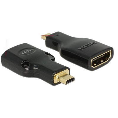 Delock adapter HDMI Micro-D(M)->HDMI(F) nagysebességű HDMI with Ethernet 4k