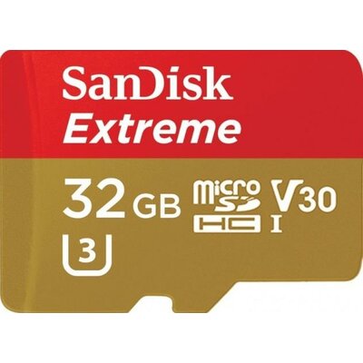 Memóriakártya SANDISK EXTREME microSDHC 32 GB 100/60 MB/s A1 C10 V30 UHS-I U3 Mobile