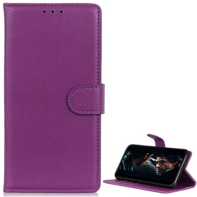 Telefontok álló, bőr hatású (flip, oldalra nyíló, asztali tartó funkció) Lila [Samsung Galaxy A50 (SM-505F)]
