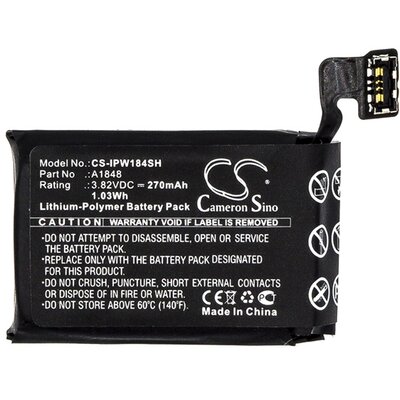 CAMERON SINO CS-IPW184SH utángyártott akkumulátor 270 mAh LI-Polymer (A1848 kompatibilis) - Apple Watch Series 3 38mm