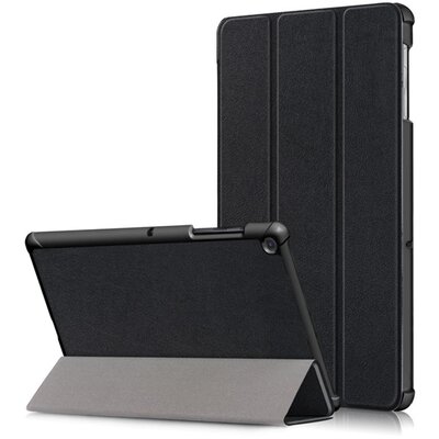 Tablet védőtok álló, bőr (aktív flip, oldalra nyíló, TRIFOLD asztali tartó funkció), Fekete [Samsung Galaxy Tab S5e 10.5 WIFI (SM-T720), Samsung Galaxy Tab S5e 10.5 LTE (SM-T725)]