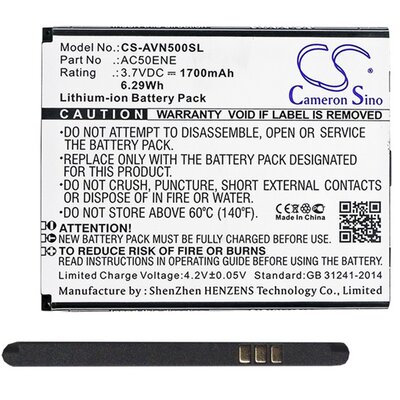 CAMERON SINO CS-AVN500SL utángyártott akkumulátor 1700 mAh NI-MH (AC50ENE kompatibilis) Archos 50E Neon