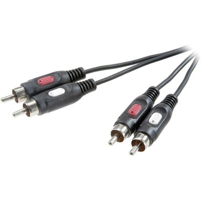 SpeaKa Professional RCA Audio Csatlakozókábel [2x RCA dugó - 2x RCA dugó] 2.50 m Fekete