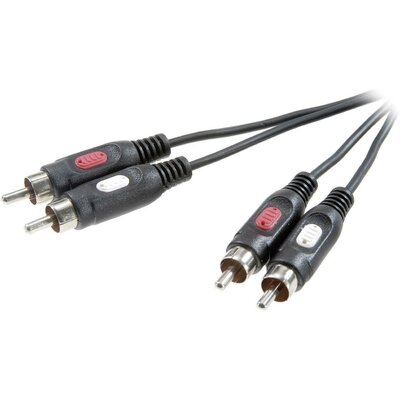 SpeaKa Professional RCA Audio Csatlakozókábel [2x RCA dugó - 2x RCA dugó] 0.50 m Fekete