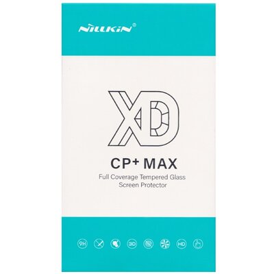 NILLKIN XD CP+MAX kijelzővédő üvegfólia (3D, full cover, tokbarát, ujjlenyomatmentes, 0.33mm, 9H), Fekete [Xiaomi Redmi Note 8T]