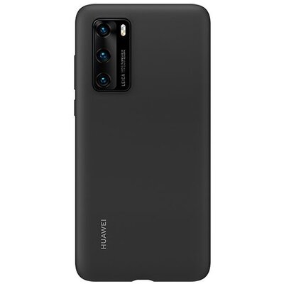 HUAWEI 51993719 gyári szilikon hátlapvédő telefontok Fekete [Huawei P40]