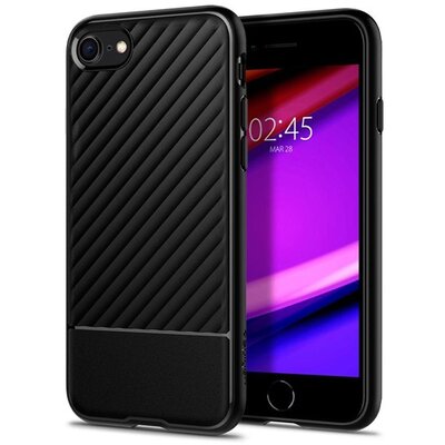 SPIGEN CORE ARMOR szilikon hátlapvédő telefontok (közepesen ütésálló, 3D minta), Fekete [Apple iPhone 7 4.7, Apple iPhone 8 4.7]