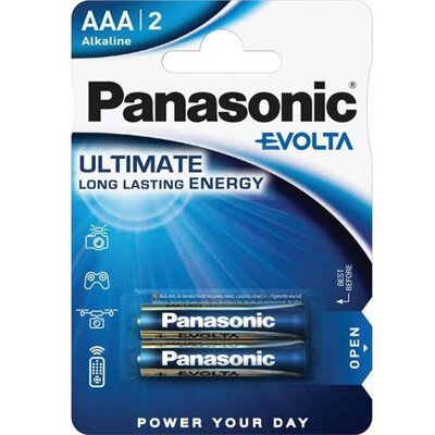 PANASONIC LR03EGE-2BP elem (EVOLTA AAA, mikro, 1.5V,szupertartós alkáli elem) 2db / csomag