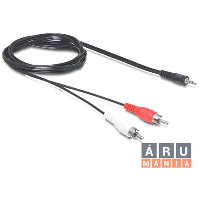 Delock 84212 DC jack 3.5 mm apa > 2 x RCA apa 5 m audio kábel