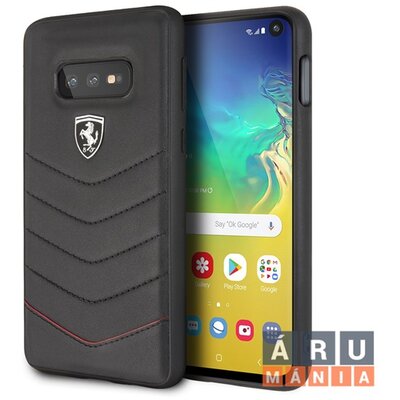 Ferrari Heritage Samsung Galaxy S10 Lite tűzdelt bőr kemény fekete telefontok