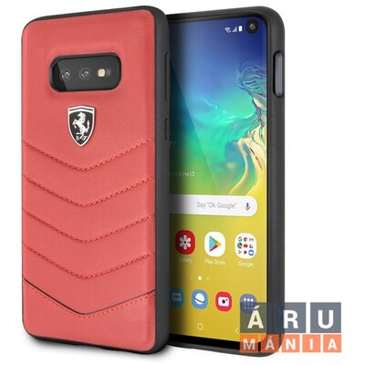 Ferrari Heritage Samsung Galaxy S10 Lite tűzdelt bőr kemény piros telefontok