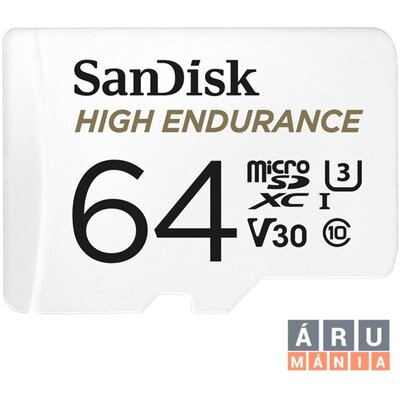 Sandisk 64GB SD micro (SDXC Class 10 UHS-I U3) High Endurance memória kártya