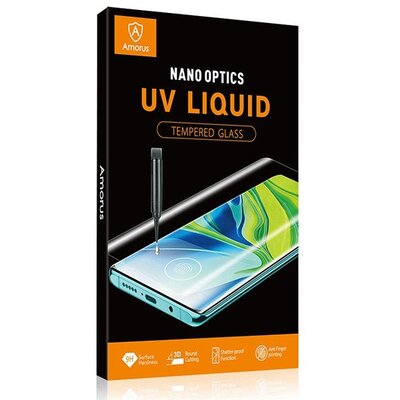 AMORUS UV LIQUID kijelzővédő üvegfólia (3D full cover, íves, karcálló, 0.3mm, 9H + UV lámpa) , Átlátszó [Samsung Galaxy S20 (SM-G980F), Samsung Galaxy S20 5G (SM-G981U)]