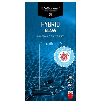 MYSCREEN DIAMOND HYBRIDGLASS BacteriaFREE kijelzővédő üvegfólia (flexibilis, antibakteriális, 3H, NEM íves), Átlátszó [LG K42 (LM-K420HM), LG K52, LG K62]