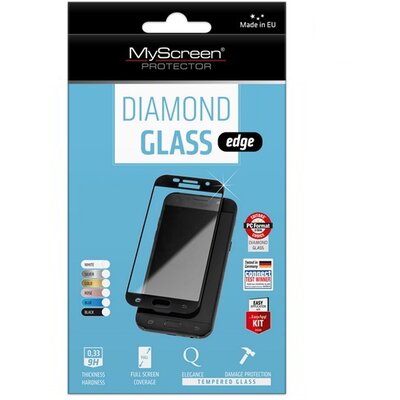 MYSCREEN DIAMOND GLASS EDGE kijelzővédő üvegfólia (3D full cover, íves, karcálló, 0.33 mm, 9H), Fekete [Huawei Mate 40 Pro]