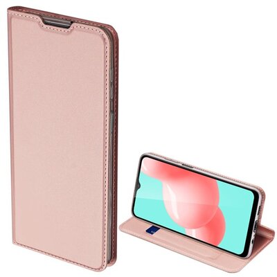 DUX DUCIS SKIN PRO telefontok álló, bőr hatású (Flip, oldalra nyíló, bankkártya tartó, asztali tartó funkció), Rosegold [Samsung Galaxy A32 5G (SM-A326)]