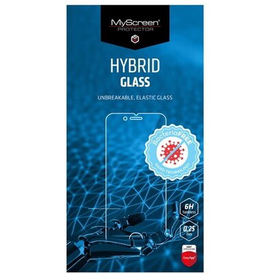 MYSCREEN DIAMOND HYBRIDGLASS BacteriaFREE kijelzővédő üvegfólia (flexibilis, antibakteriális, 3H, NEM íves), Átlátszó [TCL 20 SE]