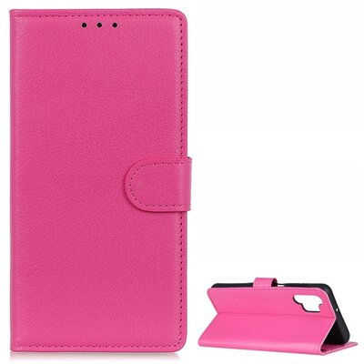Telefontok álló, bőr hatású (Flip, oldalra nyíló, asztali tartó funkció, prémium), Rózsaszín [Samsung Galaxy A32 5G (SM-A326)]
