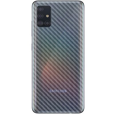 IMAK hátlapvédő fólia (karcálló, ujjlenyomat mentes, full cover, karbon minta), Átlátszó [Samsung Galaxy A51 (SM-A515F)]