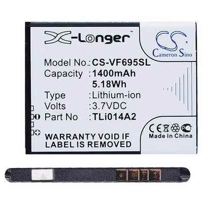 CAMERON SINO utángyártott akkumulátor 1400 mAh LI-ION (CAB60B0000C1 / TLI014A1 / TLI014A2 kompatibilis) [Alcatel OT-2008G, Alcatel Pixi 3 4.5 (OT-4027D), Alcatel MPop (OT-5020D)]