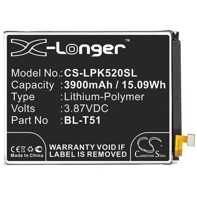 CAMERON SINO utángyártott akkumulátor 3900 mAh LI-Polymer (BL-T51, EAC64788701 kompatibilis) [LG K42 (LM-K420HM), LG K52 (LMK520)]