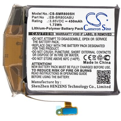 CAMERON SINO utángyártott akkumulátor 450 mAh LI-Polymer (EB-BR800ABU / GH43-04855A kompatibilis) [Samsung Galaxy Watch 46mm (SM-R800N)]