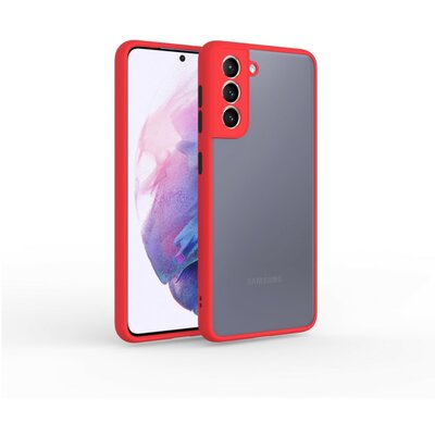 Samsung S21 műanyag + szilikon hátlapvédő telefontok, piros