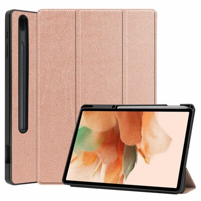 Samsung Galaxy Tab S7+ / S7 FE tablet védőtok toll tartóval, Rosegold