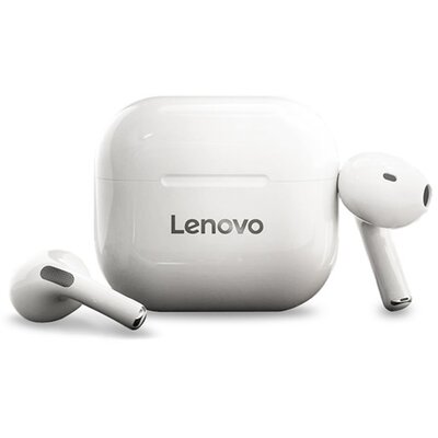 LENOVO LIVEPODS LP40 bluetooth sztereó fülhallgató, headset (v5.0, TWS, mikrofon, zajszűrő + töltőtok), Fehér