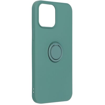 Forcell Silicone Ring szilikon hátlapvédő telefontok (telefontartó gyűrű, 360 fokban forgatható) - iPhone 13 PRO MAX, Zöld