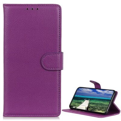 Telefontok álló, bőr hatású (flip, oldalra nyíló, asztali tartó funkció, prémium), Lila [Samsung Galaxy S22 5G (SM-S901)]