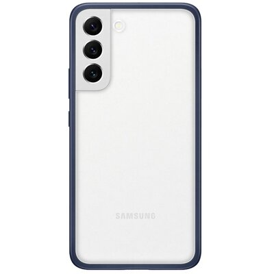 Samsung EF-MS906CNEGWW gyári szilikon hátlapvédő telefontok (cserélhető átlátszó / füst hátlap, ütésálló keret), Sötétkék [Samsung Galaxy S22+ Plus 5G (SM-S906)]