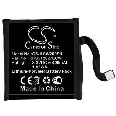 CAMERON SINO Li-Polymer utángyártott akkumulátor (3,8V / 400 mAh, Huawei HB512627ECW kompatibilis) [Huawei Watch 2, Huawei Watch 2 Pro]