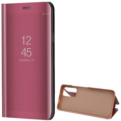 Telefontok álló (aktív flip, oldalra nyíló, asztali tartó funkció, tükrös felület, Mirror View Case), Rosegold [Xiaomi Redmi Note 11 5G, Xiaomi Redmi Note 11T 5G, Xiaomi Poco M4 Pro 5G]