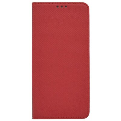 Telefontok álló, bőr hatású (flip, oldalra nyíló, asztali tartó funkció, rombusz minta), Piros [Samsung Galaxy M53 (SM-M536)]